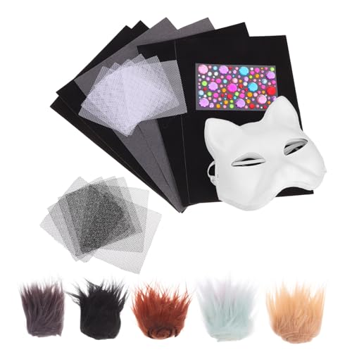 UKCOCO 1 Satz Katzenmasken-Set Tiermaske Katzenmaskenset Katzen-Maskerade-Maske leere Katzenmasken Party-Katzenmaske katze gesichtsmaske Katzenmaskenbasen Filzstoff Schwarz von UKCOCO