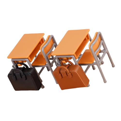 UKCOCO 1 Satz Miniatur Möbelset für Puppenhaus Schulbank mit Stühlen und Schulranzen zur Dekoration von Mini Häusern Detailgetreue Nachbildung für Kreative Spielwelten UKCOCO 1 Satz Miniatur Möbelset für Puppenhaus Schulbank mit Stühlen und Schulranzen zur Dekoration von Mini Häusern Detailgetreue Nachbildung für Kreative Spielwelten von UKCOCO