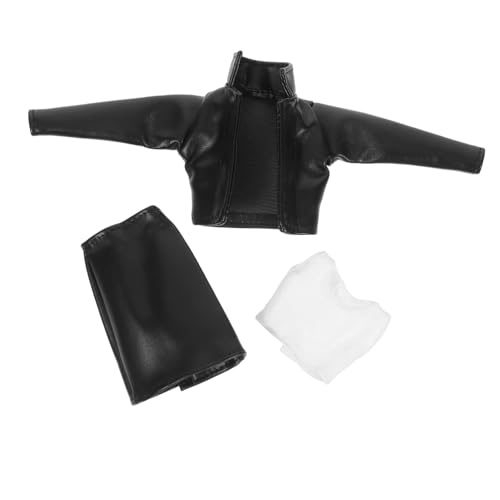 UKCOCO 1 Satz Puppenkleidung Mode für Puppen mit PU Lederrock Jacke Weste und Berufsoutfits Vielseitige Kostüme für Rollenspiele und Puppenoutfits von UKCOCO