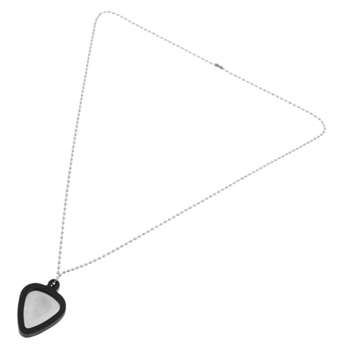 UKCOCO 1 Set Gitarren-pick-halskette, Verstellbare Kette, Hip-hop-musik, Stahlschmuck, Herzförmiger Ukulele-pick-gitarre-tag-anhänger Für Männer Und Frauen von UKCOCO