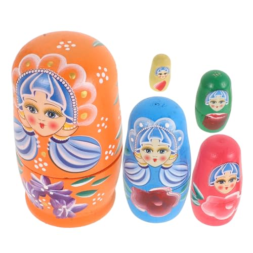 UKCOCO 1 Set Handbemalte Nesting Matrjoschkas Für Weihnachts Matrjoschkas Bastelpuppen Ornament Halloween Wunschgeschenk Russische Puppen Nesting Dolls Aus Holz von UKCOCO