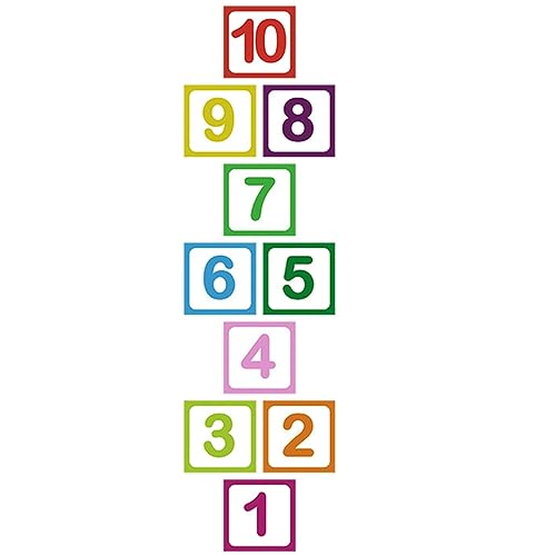 UKCOCO 10 Blatt Abnehmbare Bodenkleber für Kinderzimmer Selbstklebende Zahlen Spielaufkleber aus rutschfest für Spielzimmer Wohnzimmer und Schlafzimmer Wasserfest und Leicht zu Reinigen von UKCOCO