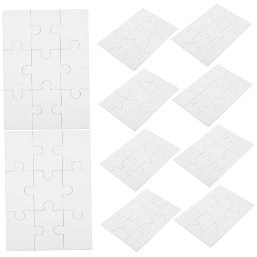 UKCOCO 10 Blatt DIY Blank Puzzle Leere Puzzlestücke zum Bemalen und Gestalten für Kreative Kinderaktivitäten für Schulprojekte und Familienunterhaltung von UKCOCO