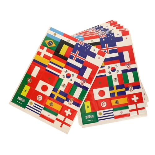 UKCOCO 10 Blatt Flaggenaufkleber Patriotische Internationale Flaggen Banner Lustige Festivalflaggen Rufen Sie An Kleine Weltflaggen Partygeschenke Team Fußballparty Dekorationen von UKCOCO
