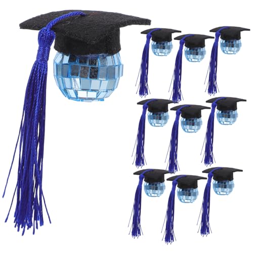 UKCOCO 10 Stück Abschlusskappe Disco Ball Topper Abschluss Cupcake Topper 2025 Abschlusskappe Cake Toper Mini Grad-Cap-Ornament Party-Cupcake-Dekoration Grad-Party-Dekoration Schaum Blue UKCOCO 10 Stück Abschlusskappe Disco Ball Topper Abschluss Cupcake Topper 2025 Abschlusskappe Cake Toper Mini Grad-Cap-Ornament Party-Cupcake-Dekoration Grad-Party-Dekoration Schaum Blue von UKCOCO