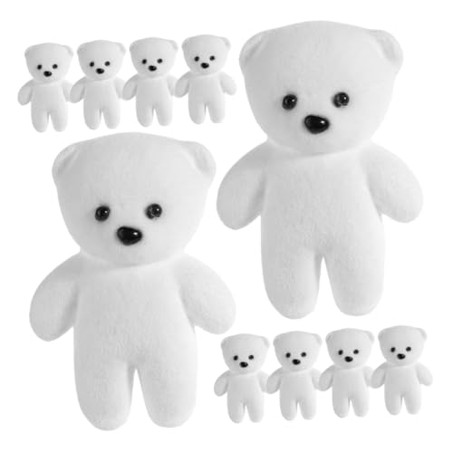UKCOCO 10 Stück Blasenbär Minibären für die Babyparty Schaumbären kleine Bären Mini-Plüschtier-Schlüsselanhänger Strumpffüller Stofftier Mini-Stoffbären kleine Puppen Weiß von UKCOCO