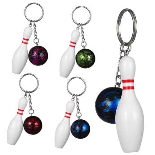 UKCOCO 10 Stück Mini Bowling Schlüsselanhänger Sportmotiv Simulation Anhänger Bunter Mix für Kindergeburtstag Bowlingparty Mitgebsel Idee Zufällige Farbe Zufällige Farbe von UKCOCO