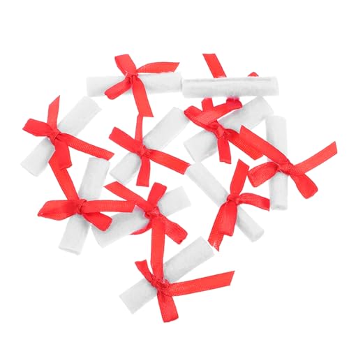 UKCOCO 10 Stück Mini-Diplom Mini-Abschlussparty-Accessoire Mini-Abschlussornament Plüschpuppen-Abschluss Wiederverwendbares Puppen-Mini-Zertifikat Plüschpuppentier Stoff von UKCOCO