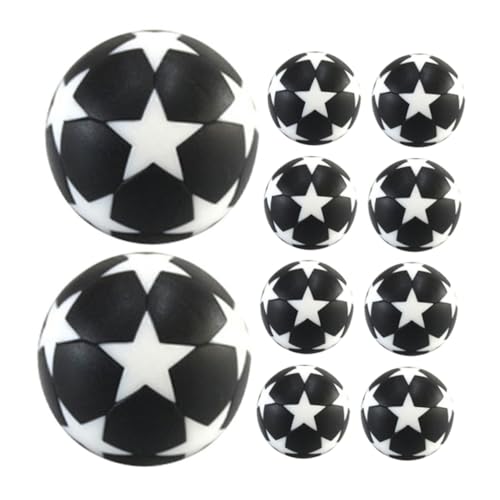 UKCOCO 10 Stück Mini Fußball Zubehör für Tischfußball Schwarz Weiße Mini Soccer Bälle mit Dekorativem Sternmuster Spielspaß für Zuhause und Büro von UKCOCO
