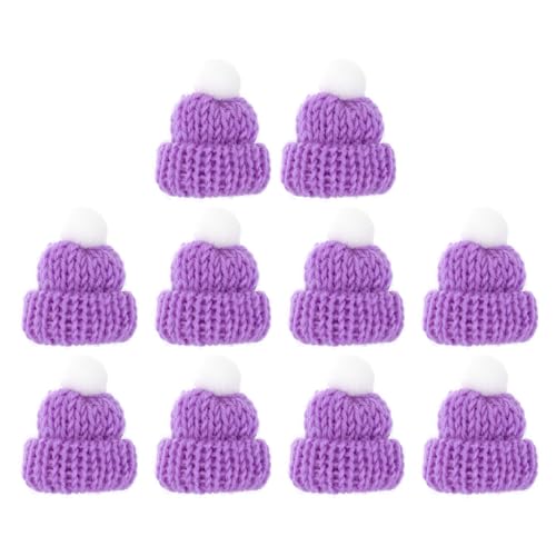 UKCOCO 10 Stück Mini Strick Weihnachtsmützen, Diy Handgefertigte Zubehör, Weihnachtsmann Hüte für Dekoration, Party Favors, von UKCOCO