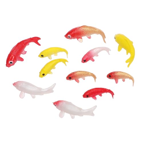 UKCOCO 10 Stück Teiliges Mini Koi Modell Farbenfrohe Miniatur Fische Realistische Deko für Puppenhaus Aquarium Zubehör Langlebig ohne Verblassen Tisch und Wohnraumdekoration von UKCOCO