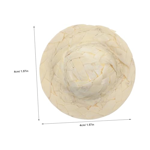 UKCOCO 10 Stück Teiliges Mini Strohhüte Handgewebt Winzige Puppenhüte für DIY Basteln Rustikale Miniatur Hüte für Puppen Dekoration und Partyzubehör von UKCOCO