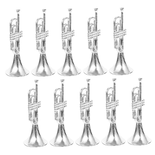 UKCOCO 10 Stück Teiliges Mini Trompeten Modell Silber Musikinstrument Puppenhaus Deko Realistische Miniatur Instrumente für Puppenhaus Zubehör und Hausdekoration UKCOCO 10 Stück Teiliges Mini Trompeten Modell Silber Musikinstrument Puppenhaus Deko Realistische Miniatur Instrumente für Puppenhaus Zubehör und Hausdekoration von UKCOCO