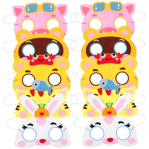 UKCOCO 10 Stück Teiliges Tiermasken aus Langlebigem Vliesstoff Bunte Cartoon Gesichtsmaske für Kindergarten Fasching Halloween Party Bühnenaufführung Kindgerecht und Auffällig Gestaltet UKCOCO 10 Stück Teiliges Tiermasken aus Langlebigem Vliesstoff Bunte Cartoon Gesichtsmaske für Kindergarten Fasching Halloween Party Bühnenaufführung Kindgerecht und Auffällig Gestaltet von UKCOCO