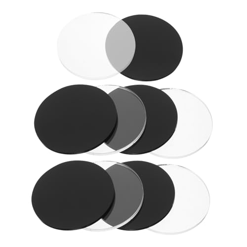 UKCOCO 10 Stück Teiliges Transparente und Schwarze Runde Acrylplatten Stabile Miniatur Display Bases für DIY Figuren Zubehör von UKCOCO