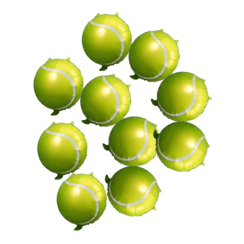 UKCOCO 10 Stück Tennisballon Sportballballons Tennisparty Klein Geburtstagsfeierdekorationen Luftballons Mit Sportmotiven Partyballons Partyzubehör Zum Thema Tennis Aluminiumfolie Grün von UKCOCO