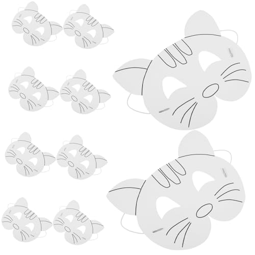 UKCOCO 10 Stück Unbemalte Tiermasken zum Bemalen für Diy Papiermasken für Karneval Halloween und Bastelprojekte Kreative Malvorlagen für Junge Mädchen UKCOCO 10 Stück Unbemalte Tiermasken zum Bemalen für Diy Papiermasken für Karneval Halloween und Bastelprojekte Kreative Malvorlagen für Junge Mädchen von UKCOCO