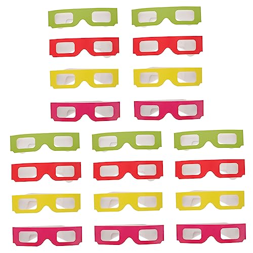 UKCOCO 100 Stk 3D-Feuerwerksbrille brille für kinder urlaub leichte brille Neuartige Sonnenbrille 3D-Anaglyphenbrille Gläser Flache 3D-Brille 3D-Filmbrille Quadrat Karton Glas Regal pet von UKCOCO