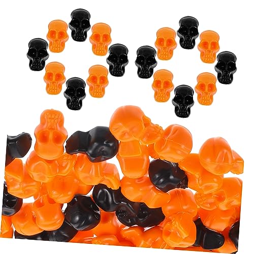 UKCOCO 100Stücke Mini Kunststoff Schädelköpfe Realistische Halloween Dekorationen für Partys Spukhäuser und Streich Requisiten Robust und Leicht zu Lagern Vielseitig Einsetzbar von UKCOCO