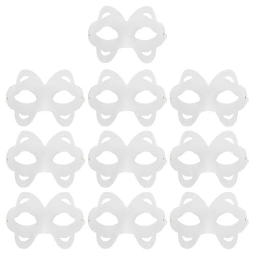 UKCOCO 10Stücke DIY Masken aus Weiß Kreative Masken für Bastelprojekte für Halloween Cosplay Theateraufführungen und Partys Sicher und Tragbar von UKCOCO