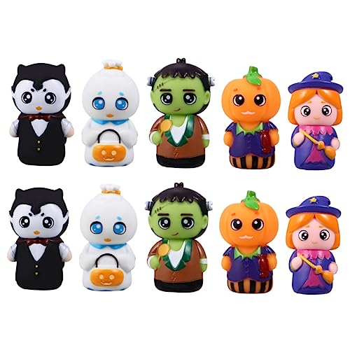 UKCOCO 10Stücke Fingerpuppen Interaktive Halloween Handpuppen für Eltern Junge Mädchen Spiele Fördert Geschichten Erzählen und Kommunikation Sicheres Material von UKCOCO
