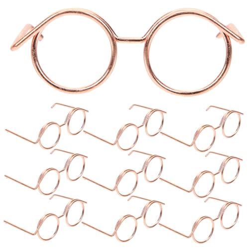 UKCOCO 10Stücke Mini Puppenbrillen Metall mit Rahmenlosem Design Puppenzubehör für Kreative Bastelprojekte für Puppensammler und Geschenkideen von UKCOCO