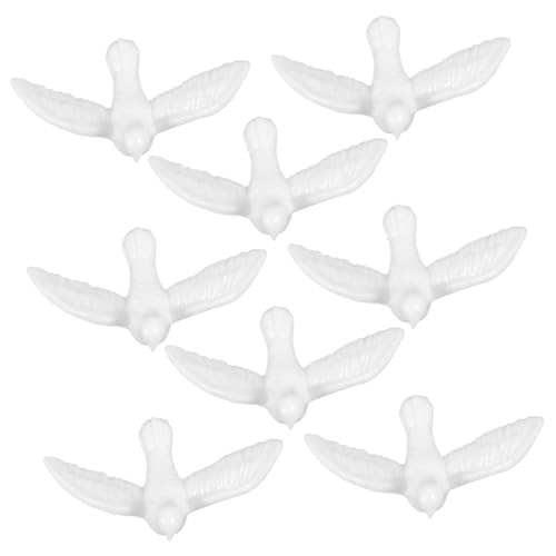 UKCOCO 10Stücke Mini Weiße Taube Dekoration Simulierte Modelltaube für Puppenhaus Mikrolandschaft Accessoires für Feengärten und Kreative Deko von UKCOCO