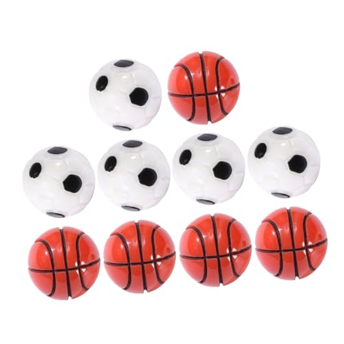 UKCOCO 10Stücke Sportbälle Realistische Fußball und Basketballmodelle aus Robustem Harz für DIY Projekte Tischdekoration und Kreative Gestaltungen von UKCOCO