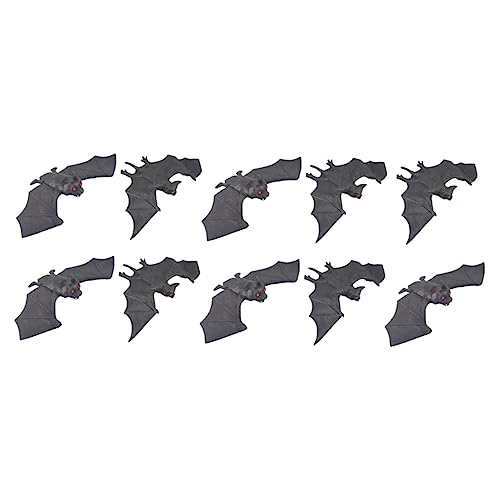 UKCOCO 10Stücke Teiliges Halloween Fledermaus Dekorationsset Realistische Hängende Fledermäuse für Gruselige Deko für Partys Spukhäuser und Fensterdekoration UKCOCO 10Stücke Teiliges Halloween Fledermaus Dekorationsset Realistische Hängende Fledermäuse für Gruselige Deko für Partys Spukhäuser und Fensterdekoration von UKCOCO