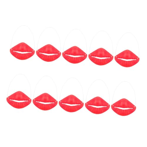 UKCOCO 10Stücke Teiliges Lustige Wurst Mund Lippen Requisiten für Halloween Party Realistische Rote Lippen für Maskerade und Streiche Einfach Anzuwenden für Unvergessliche von UKCOCO