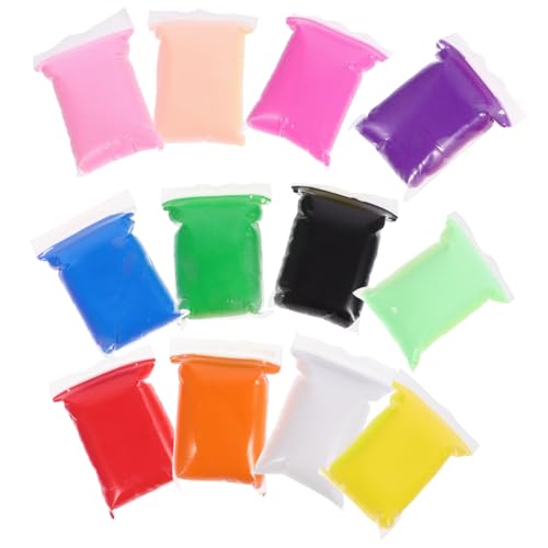 UKCOCO 12 Packungen Teiliges Modellierknet für Lufttrocknende Leichte Bastelknete Flexible Knetmasse für DIY Kunsthandwerk Ungiftig Bunt für Kreatives Formen und Basteln von UKCOCO