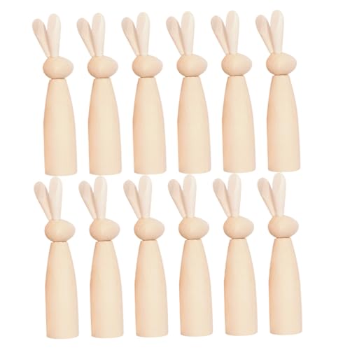 UKCOCO 12 Stück Hasenkopf-Holzfigur Hasen-Steckfiguren Kaninchenfigur Steckpuppen unvollendet Kaninchen-Peg-Puppen Kaninchen-Skulptur Steckfiguren aus Holz leer Puppenhaus Beige UKCOCO 12 Stück Hasenkopf-Holzfigur Hasen-Steckfiguren Kaninchenfigur Steckpuppen unvollendet Kaninchen-Peg-Puppen Kaninchen-Skulptur Steckfiguren aus Holz leer Puppenhaus Beige von UKCOCO