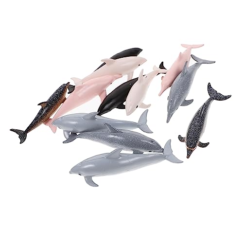 UKCOCO 12 Stück Mini Delfin Modelle Realistische Simulation von Meerestieren für Dekoration Lernspielzeug und Gartenaccessoires Pädagogische Modelle von UKCOCO