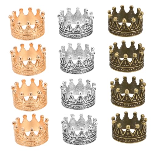 UKCOCO 12 Stück Puppenhaus Minikrown Minikronen für Blumenarrangements Prinzessin Krone Puppenhausbauzubehör Mini Diademe Puppenhauskrone Mini-Tiara-Krone Legierung von UKCOCO