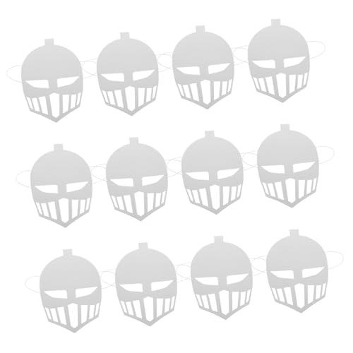 UKCOCO 12 Stück Teiliges DIY Mittelalterliches Kriegerhelm aus Weißem Karton Bemalbare Cosplay Masken für Erwachsene Kreative Party Maskerade Waschbare Langlebige Spiel und Deko Masken von UKCOCO