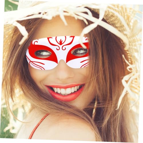 UKCOCO 120 Stück DIY Weiße Papiermasken mit Elastischem Band Unbemalt Sicher Stabil Vielseitig Bemalbar für Karneval Cosplay Halloween Kindergeburtstag und Maskerade Events von UKCOCO