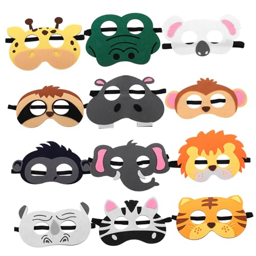 UKCOCO 12Stücke Cosplay Masken aus Filz für Halloween Party Lustige Tiermasken Wiederverwendbare Kostümzubehör für Karneval und Maskerade UKCOCO 12Stücke Cosplay Masken aus Filz für Halloween Party Lustige Tiermasken Wiederverwendbare Kostümzubehör für Karneval und Maskerade von UKCOCO