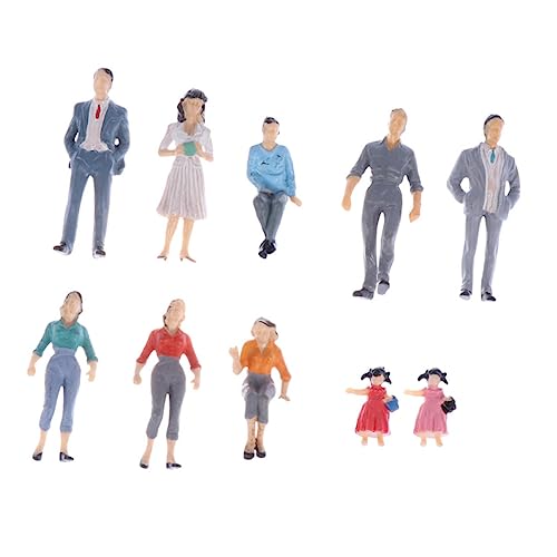UKCOCO 12Stücke Farbige Miniaturfiguren Lackierte Menschenfiguren für Modelleisenbahn und Architektur Layouts für Szenerien und Sammlungen Robuste von UKCOCO