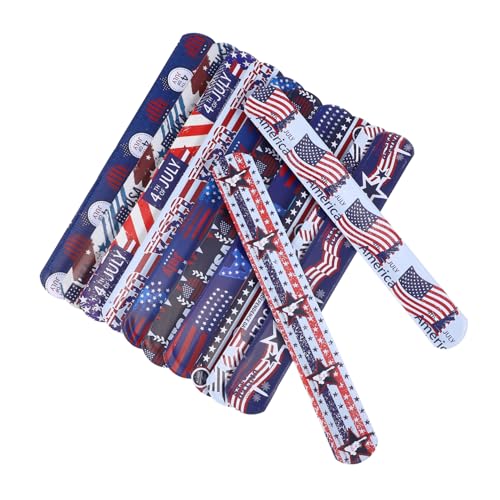 UKCOCO 12Stücke PVC Slap Armbänder mit Patriotischen Motiven Unabhängigkeitstag Party für Handgelenk Armbänder für Feierliche Anlässe und Outdoor Aktivitäten UKCOCO 12Stücke PVC Slap Armbänder mit Patriotischen Motiven Unabhängigkeitstag Party für Handgelenk Armbänder für Feierliche Anlässe und Outdoor Aktivitäten von UKCOCO
