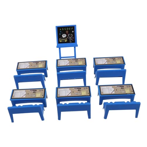 UKCOCO 13Stücke Teiliges Mini Puppenhaus Klassenzimmermöbel Set Schreibtisch Stuhl für Kreatives Sicheres Schulspielzeug für Puppenhaus Dioramen UKCOCO 13Stücke Teiliges Mini Puppenhaus Klassenzimmermöbel Set Schreibtisch Stuhl für Kreatives Sicheres Schulspielzeug für Puppenhaus Dioramen von UKCOCO