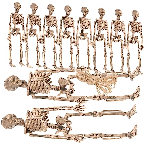 UKCOCO 16Stücke Mini Skelett Dekoration für Halloween Lebensechte Skelette für Partys Spukhäuser Tischdeko und Mehr für Geisterfeste und Karneval von UKCOCO
