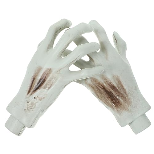 UKCOCO 1Paar Skeletthand Dekoration für Halloween Gruselige Skelettkrallen Accessoires für Spukhaus und Mottopartys Realistisch und Leicht für Theater Requisiten UKCOCO 1Paar Skeletthand Dekoration für Halloween Gruselige Skelettkrallen Accessoires für Spukhaus und Mottopartys Realistisch und Leicht für Theater Requisiten von UKCOCO