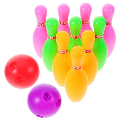UKCOCO 1Satz Bowling Set für Interaktives Bowlingspiel mit Bunten Pins und Kugeln Fördert Familienbindung und Motorische Fähigkeiten für Drinnen und Draußen von UKCOCO