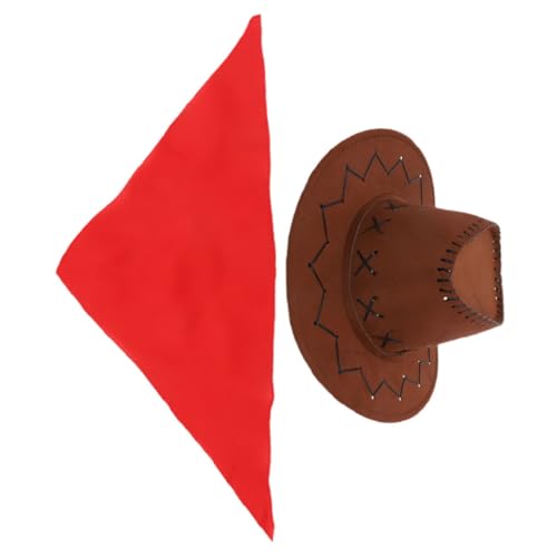 UKCOCO 1Satz Cowboy Kostümzubehör für Cowgirlhut und Rotes Dreieckstuch für Karneval Halloween und Western Themenpartys Stilvolles Cowboy Outfit für Jungen UKCOCO 1Satz Cowboy Kostümzubehör für Cowgirlhut und Rotes Dreieckstuch für Karneval Halloween und Western Themenpartys Stilvolles Cowboy Outfit für Jungen von UKCOCO