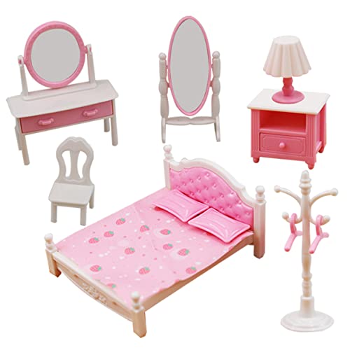 UKCOCO 1Satz Dekorationsset für Puppenhäuser Realistisches Möbelstück aus Hochwertigem Material für Kinderzimmer und Kreative Spielwelten mit Schminktisch von UKCOCO