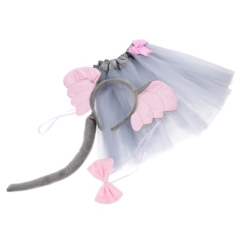 UKCOCO 1Satz Elefant Cosplay Kostüm Set für Tier Haarreifen Dekoratives Stirnband mit Fliege Graue Tüllrock und Schwänzchen für Geburtstagsfeiern und Fasching UKCOCO 1Satz Elefant Cosplay Kostüm Set für Tier Haarreifen Dekoratives Stirnband mit Fliege Graue Tüllrock und Schwänzchen für Geburtstagsfeiern und Fasching von UKCOCO
