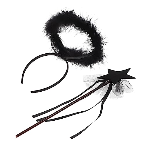 UKCOCO 1Satz Engels Kostüm mit Haarband und Engelstock Teiliges Halloween Requisiten für Kostümpartys und Rollenspiele aus Hochwertigem Material Gefertigt Leicht von UKCOCO