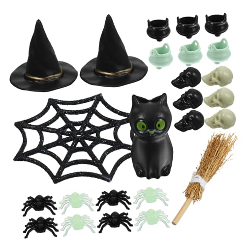 UKCOCO 1Satz Halloween Figuren Dekoration für Puppenhaus Kreative Halloween Ornamente mit Hexenhüten und Kesseln für DIY Landschaftsdekor und Festlichkeiten UKCOCO 1Satz Halloween Figuren Dekoration für Puppenhaus Kreative Halloween Ornamente mit Hexenhüten und Kesseln für DIY Landschaftsdekor und Festlichkeiten von UKCOCO