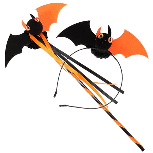 UKCOCO 1Satz Halloween Fledermaus Stirnband mit Zauberstab Teiliges Cosplay Kostüm Zubehör für Frauen Haardekoration für Halloween Partys Bühnenaufführungen UKCOCO 1Satz Halloween Fledermaus Stirnband mit Zauberstab Teiliges Cosplay Kostüm Zubehör für Frauen Haardekoration für Halloween Partys Bühnenaufführungen von UKCOCO