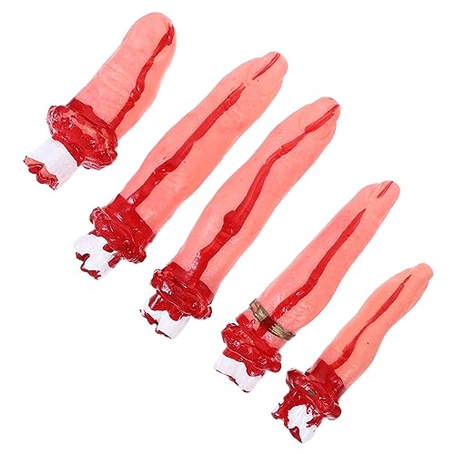 UKCOCO 1Satz Halloween Gruselige Fingerstütze Blutige Finger Requisite für Spukhaus Dekoration Realistische Körperteile für Mottopartys und Bühnenaufführungen UKCOCO 1Satz Halloween Gruselige Fingerstütze Blutige Finger Requisite für Spukhaus Dekoration Realistische Körperteile für Mottopartys und Bühnenaufführungen von UKCOCO